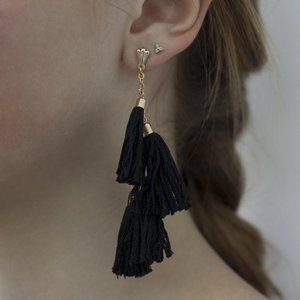 Eattika Daydreamer Black Tasle Earrings